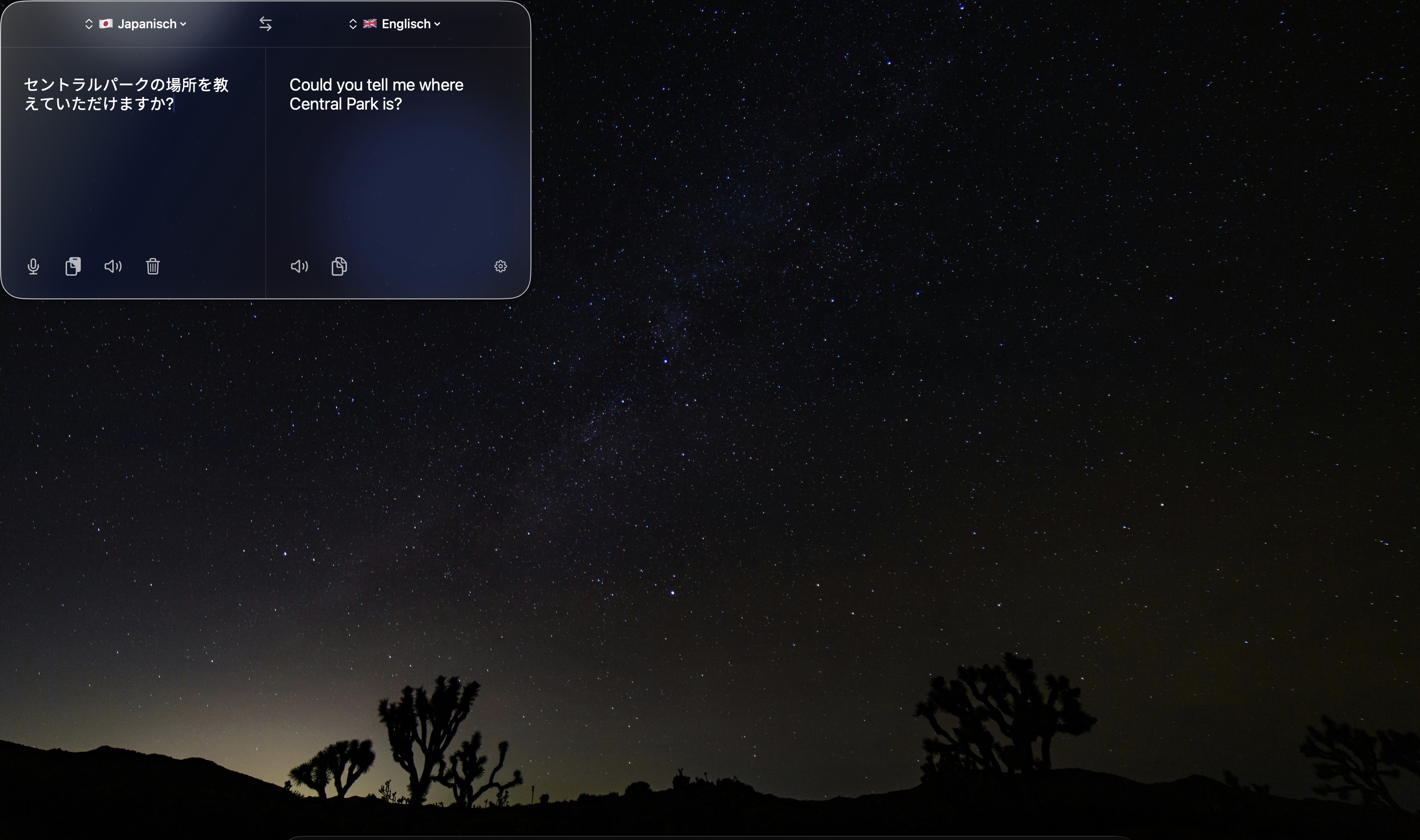 BarLingo translating Japanese into English in dark mode