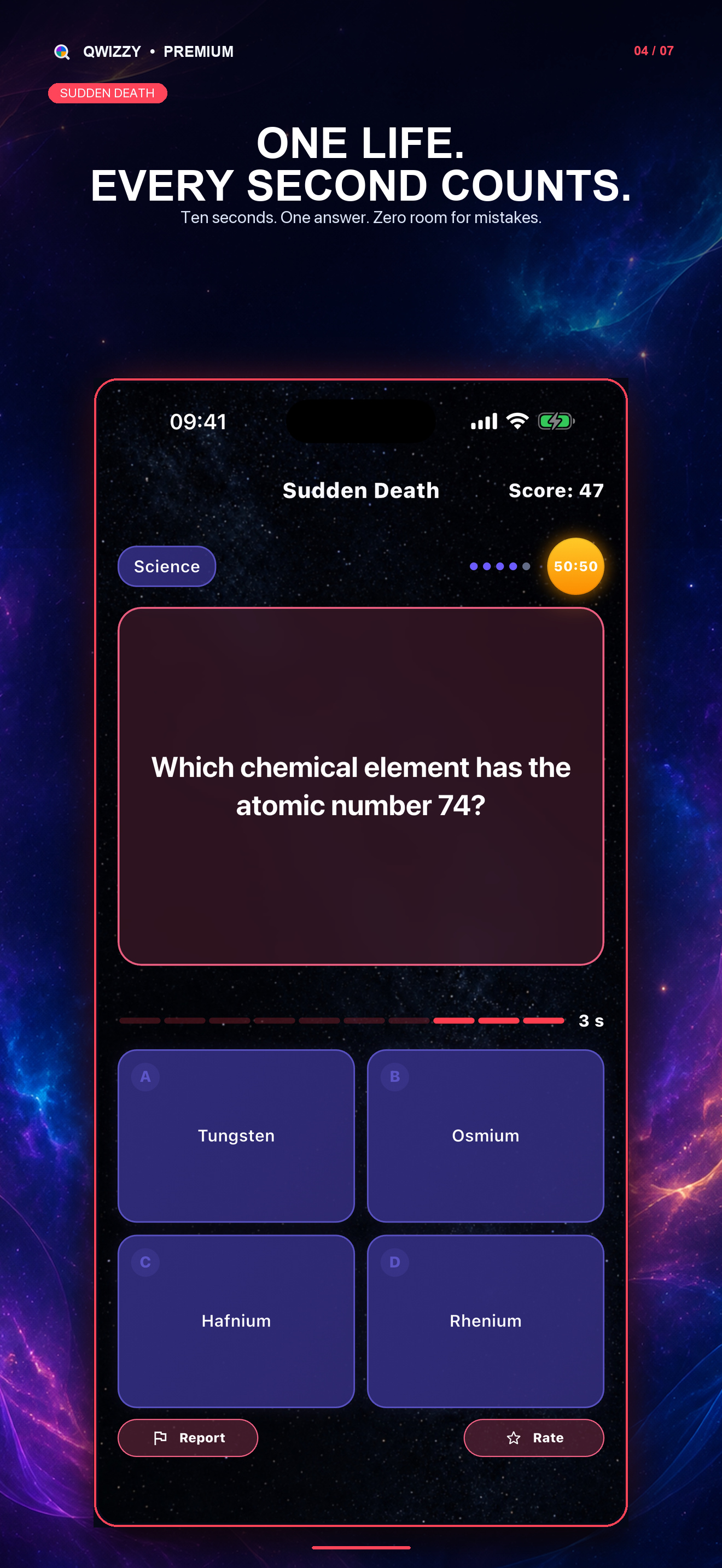 A challenging timed Sudden Death question in Qwizzy